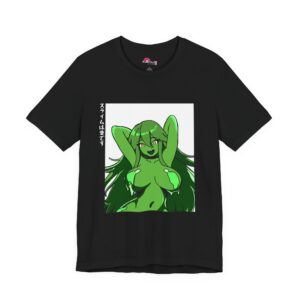 Green Anime Girl Graphic Tee — Sexy Monster Girl Illustration T-Shirt